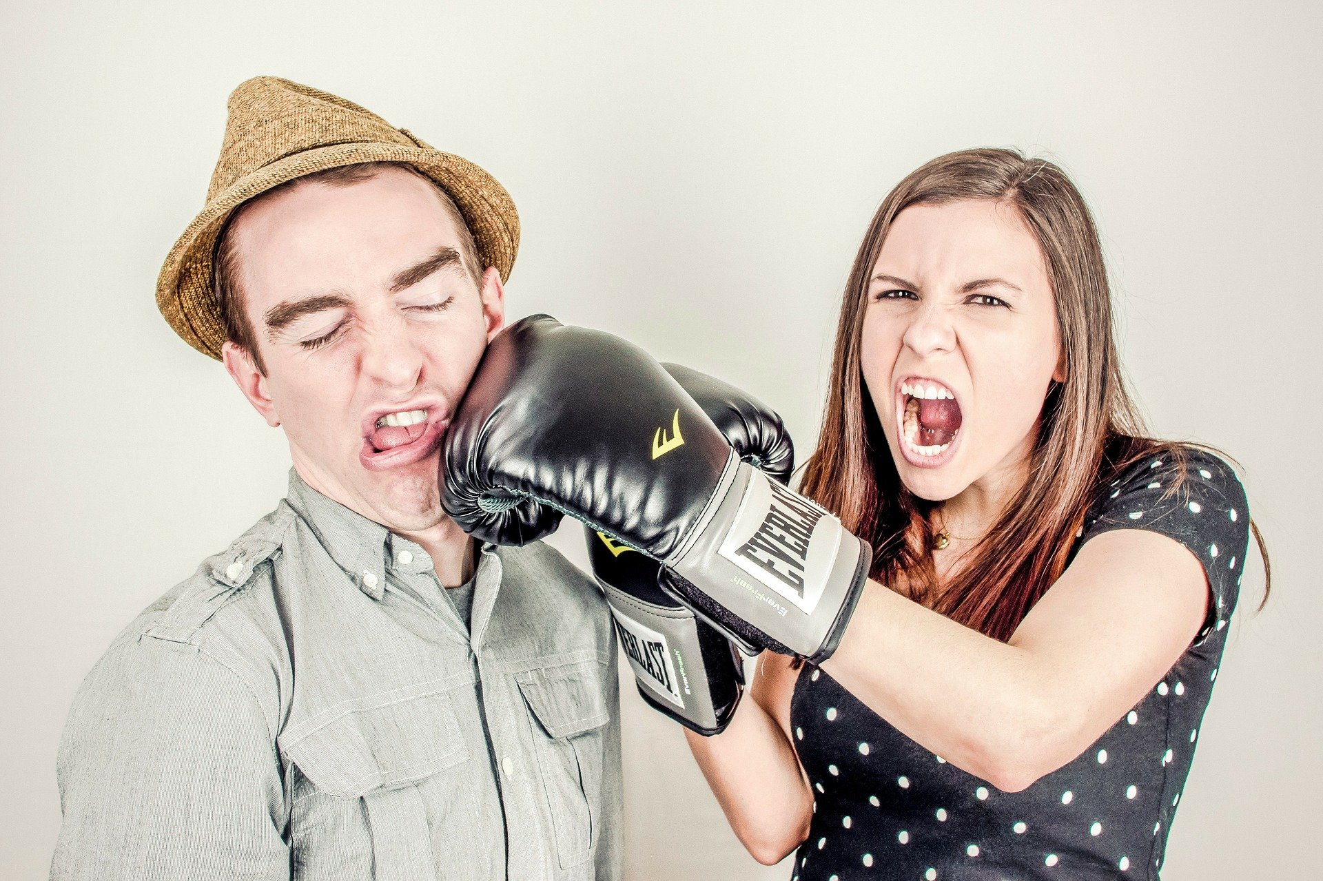 Team collaboration - Picture of woman boxing with man